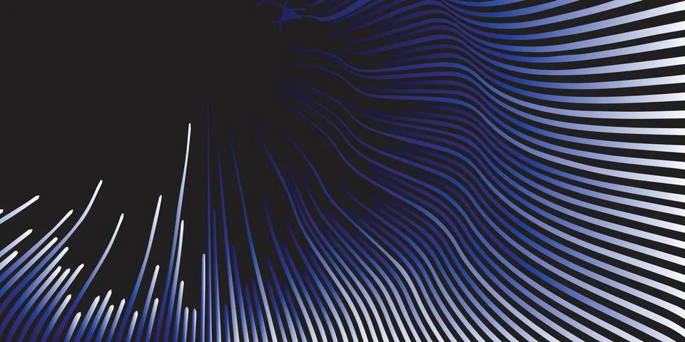 Abstract blue wave lines background design with dynamic curved light elements Illustrazione stock