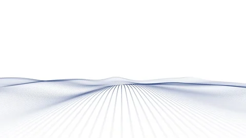 Abstract blue wave lines on clean white loop motion background Stock Footage 345053839