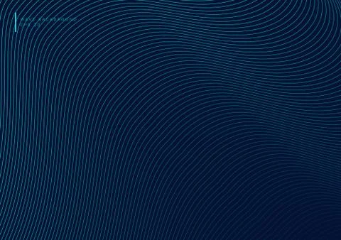Abstract blue wave lines flowing pattern design element on dark blue backgrou Stock Illustration