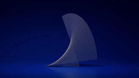 Abstract Blue Wave of Lines Loop. Mathematical Shape. Stock Footage 320415103
