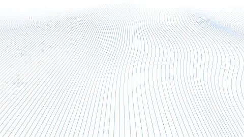 Abstract blue wave lines loop slow motion on white background Stock Footage 344792331