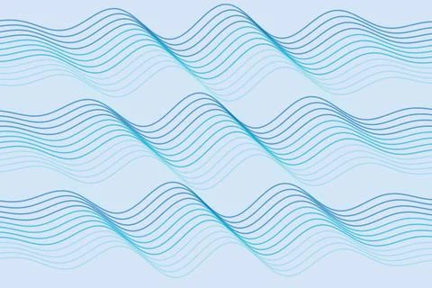Abstract blue wave lines pattern on light background Stock Photos