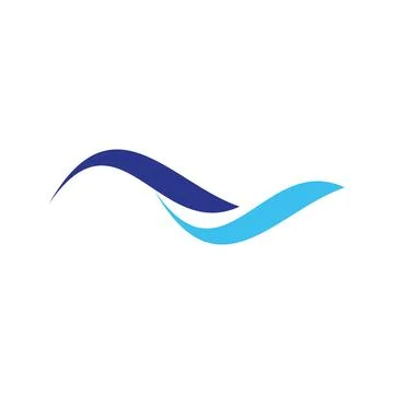 Abstract Blue Wave Logo Design Ilustración de archivo