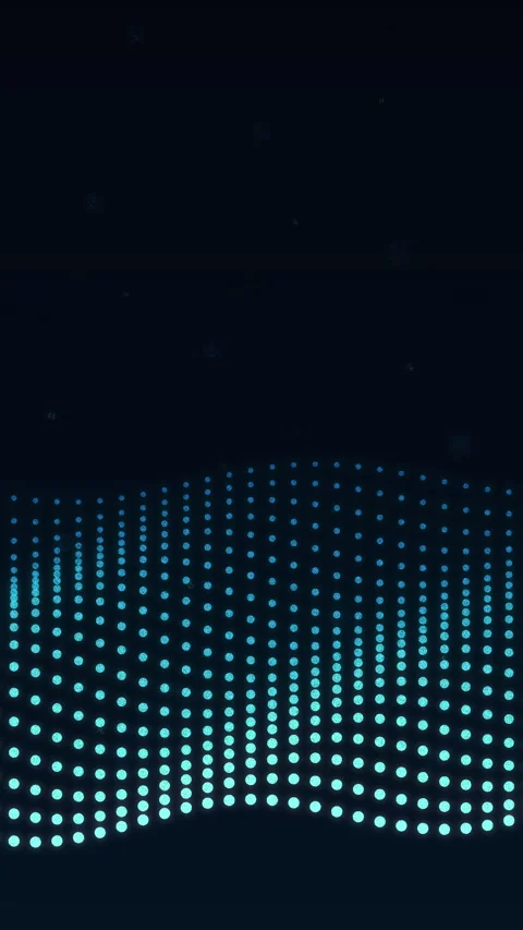 Abstract blue wave motion graphic with glowing digital grid pattern Stock Footage 346639562