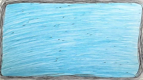 Abstract blue wave motion in handdrawn stopmotion animation Stock Footage 315504872