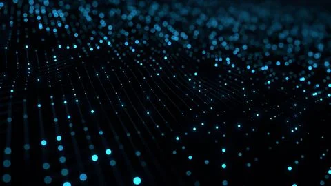 Abstract blue wave particle background Stock Illustration
