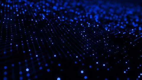 Abstract blue wave particle background Stock Illustration