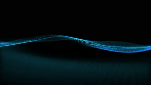 Abstract blue wave particle over dark background, futuristic technology and i Stock Footage