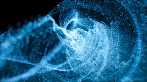 Abstract blue wave particles, 3d rendering. Stock Illustration