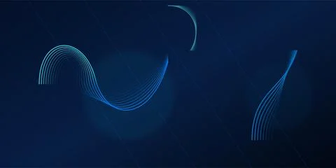 Abstract blue wave pattern against a dark gradient background Stock Illustration