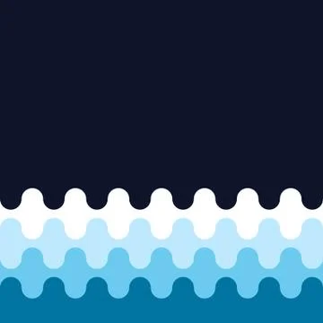 Abstract blue wave pattern background flat design Stock Illustration