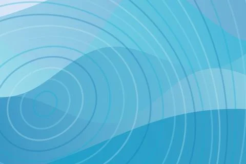 Abstract blue wave pattern with curved lines and circles Stock Photos