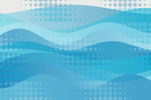 Abstract blue wave pattern with dots and curves Stock Photos