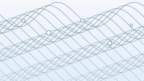 Abstract blue wave pattern with geometric circles on a light background for.. Stock Illustration