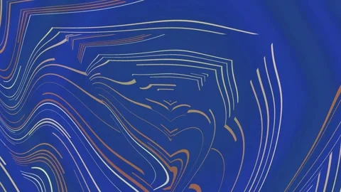 Abstract blue wave pattern with gold accents 库存影片 331358257