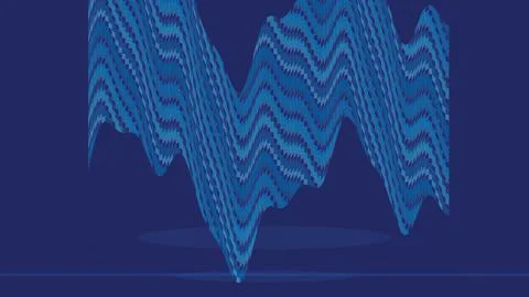 Abstract blue wave pattern graphic design in three dimensional style showca.. 스톡 일러스트