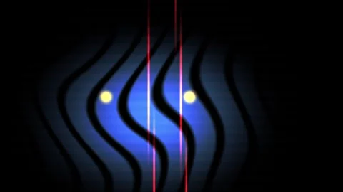 Abstract blue wave pattern with laser beams and yellow dots. Stock Footage 336225547