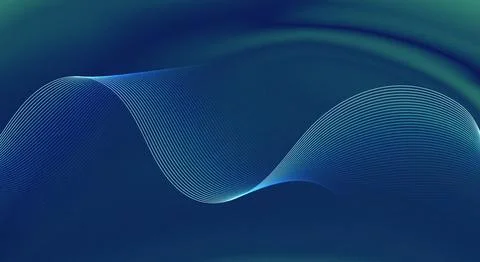 Abstract blue wave pattern made of glowing dots and lines Stock Illustration