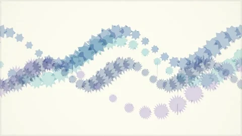 Abstract Blue Wave Pattern of Stars and Geometric Shapes on Light Background Stock Footage 346660653