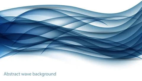 Abstract Blue Wave Set on white  Background. Vector Illustration Stock Illustration