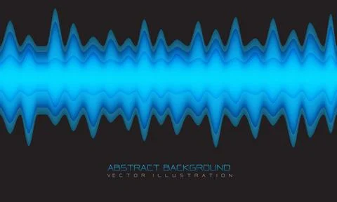 Abstract blue wave shadow geometric on grey blank space design modern futuris Stock Illustration