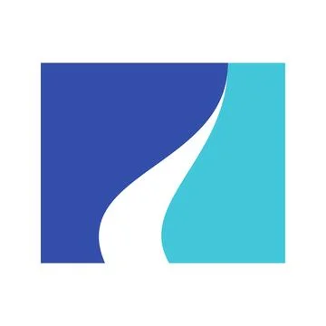 Abstract Blue Wave Shape Logo Stock Illustration