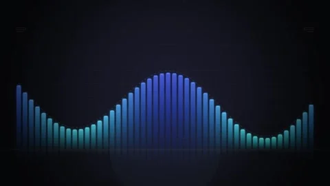 Abstract Blue Wave Sound Waveform Audio Visualizer Digital Data Flow Stock Footage 346660252