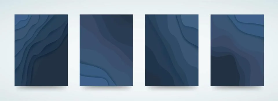 Abstract blue wave template background vector Stock Illustration