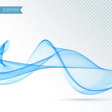 Abstract blue wave on transparent background Stock Illustration