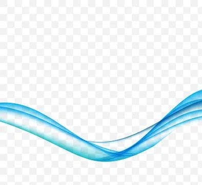 Abstract Blue Wave on Transparent Background. Illustrati Stock Illustration