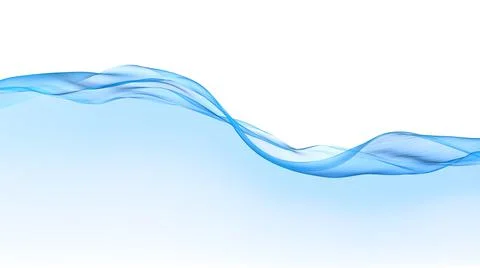 Abstract blue wave transparent background. 3d render Stock Illustration