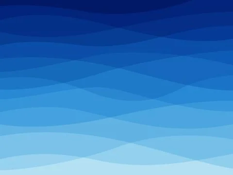 Abstract blue wave. Water waves, flowing wavy lines, dynamic sea elements, ocean Stock Illustration