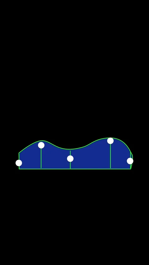 Abstract Blue Waveform with White Dots and Green Outline on Black Backgroun.. Stock Footage 337459740