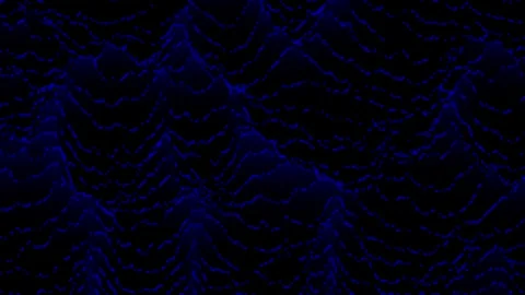 Abstract Blue Waveforms on Black Background Digital Geometric Texture Stock Footage 313488778