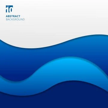 Abstract blue waves background with copy space. Illustrazione stock