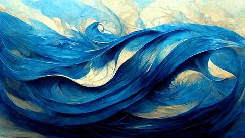 Abstract with blue waves background. Stock Illustration