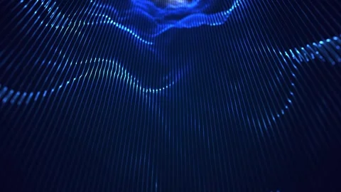 Abstract Blue Waves Background. Particles Wave Animation. 4K Stock Footage 305696592