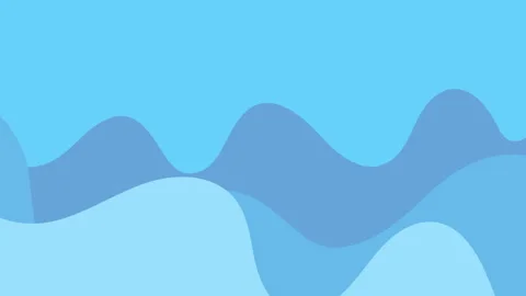 Abstract blue waves background with smooth layered motion. Seamless loop 4K Stock Footage 334379513