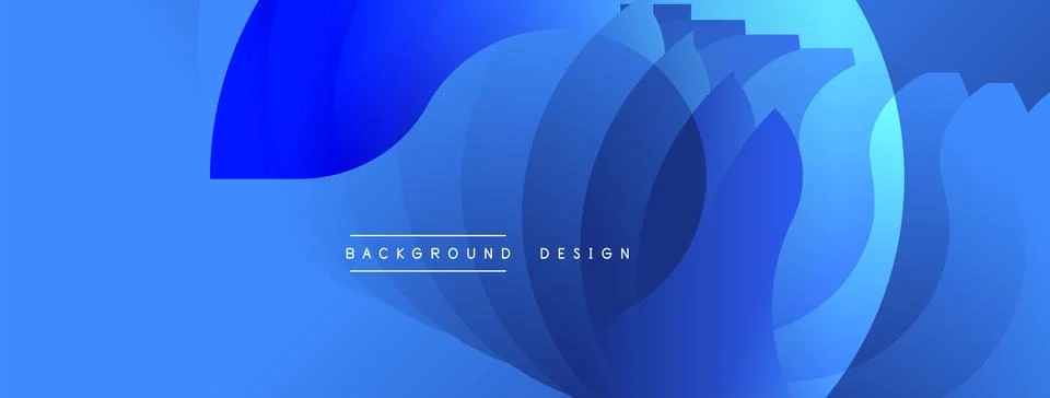 Abstract blue waves create dynamic background. Layers overlap, forming modern, Illustrazione stock