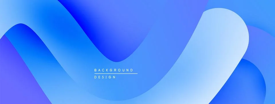 Abstract blue waves create dynamic backdrop. Smooth gradients suggest depth, Illustrazione stock