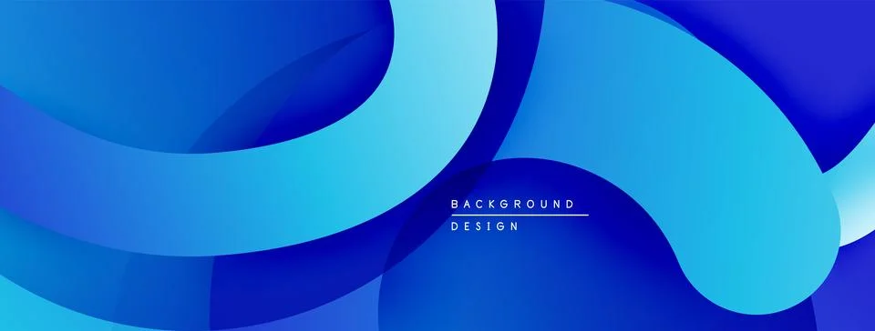 Abstract blue waves create dynamic background. Smooth gradients offer modern Illustrazione stock