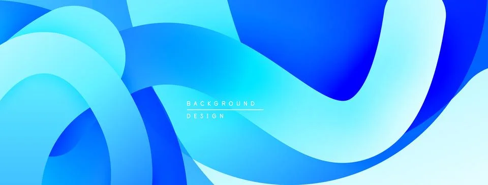 Abstract blue waves create dynamic background. Smooth gradients, flowing shapes Illustrazione stock