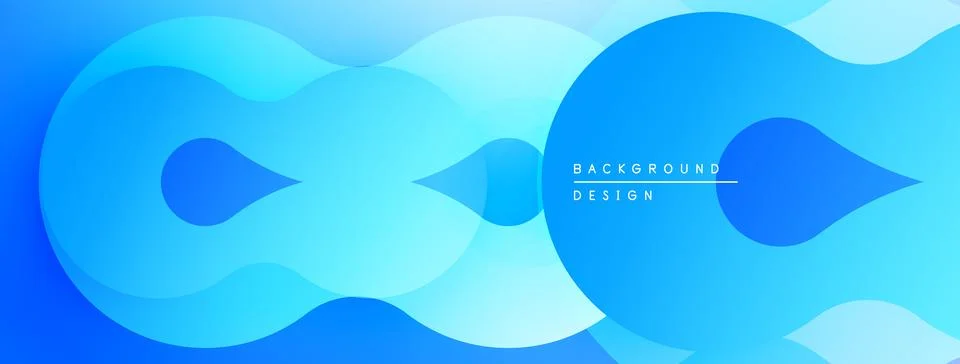Abstract blue waves create flowing background. Soft gradients, modern design, Illustrazione stock