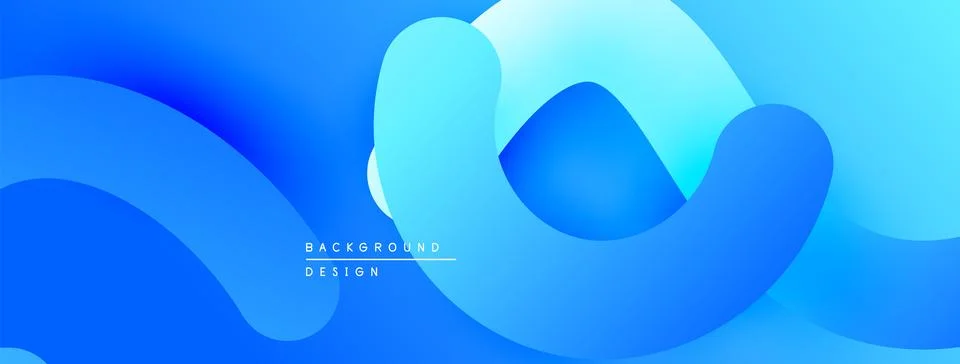 Abstract blue waves create fluid background. Gradient shades offer modern visual Stock Illustration