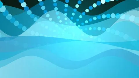 Abstract blue waves with dotted light patterns Stock Illustration