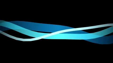 Abstract Blue Waves Flowing on Black Background Stock Footage 342791056