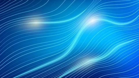 Abstract blue waves with flowing lines create a serene digital background f.. Illustrazione stock