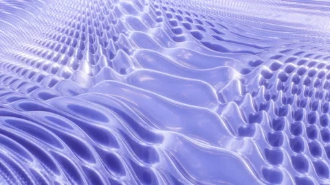 Abstract Blue Waves Flowing Shiny Reflective Surface Geometric Liquid Stock Footage 157608265