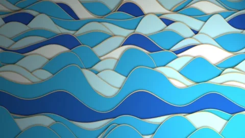 Abstract blue waves flowing in smooth patterns Stock Footage 320395362