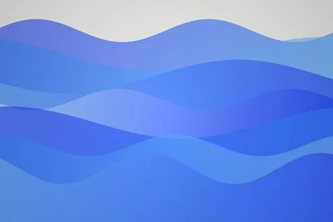 Abstract blue waves flowing in a smooth pattern Stock Illustration